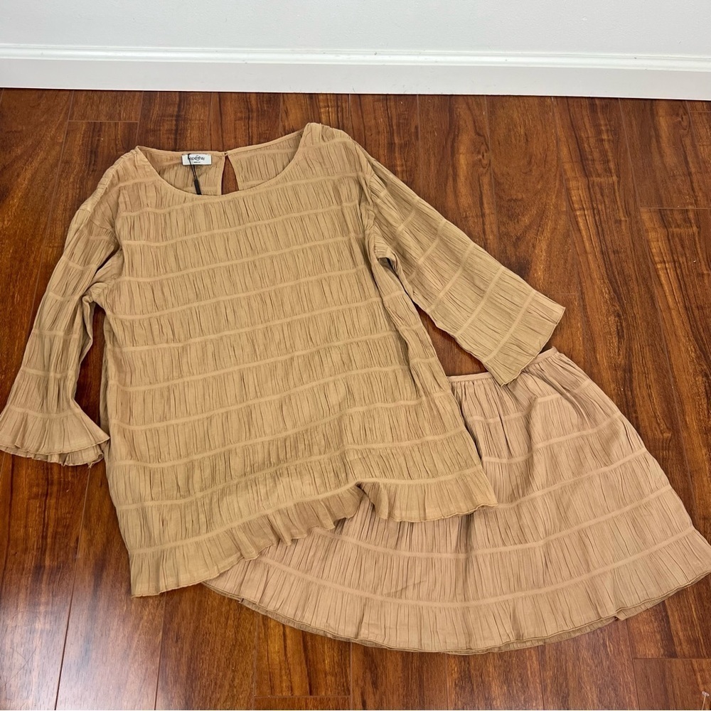 NWT Hope & May 2 Piece Gauzy Cotton Seeta Mini Skirt and Top Set Size M